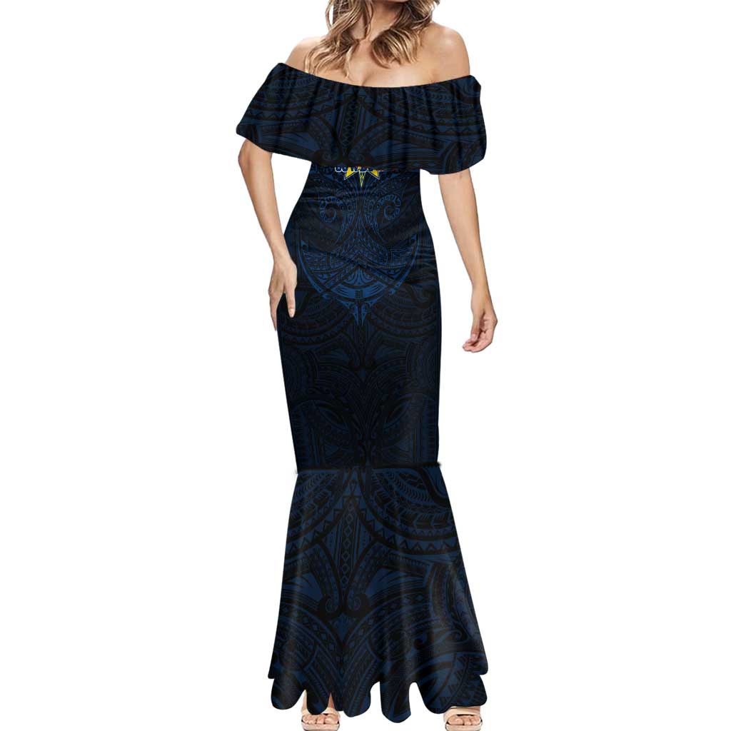 Personalized North Queensland Cowboys Mermaid Dress Polynesian Tribal Pattern Style