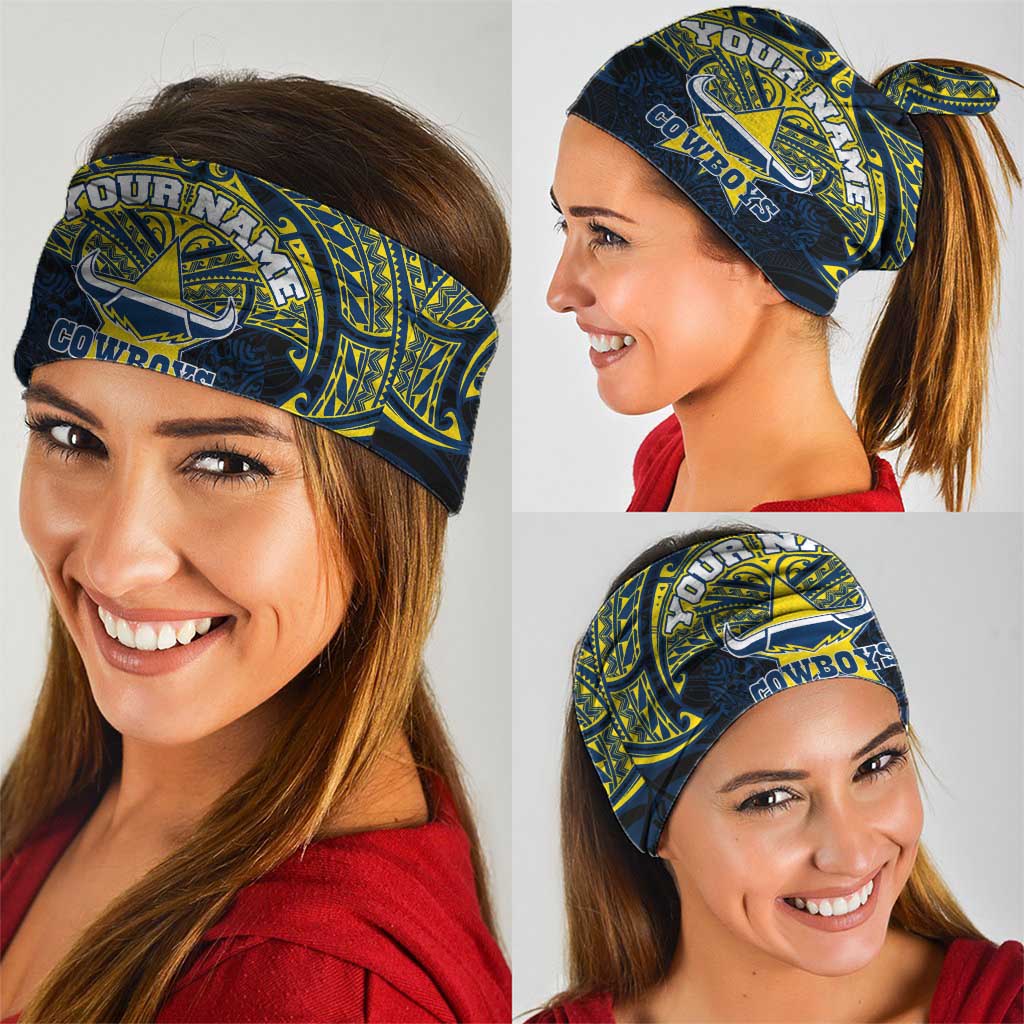 Personalized North Queensland Cowboys Neck Gaiter Polynesian Tribal Pattern Style