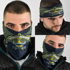 Personalized North Queensland Cowboys Neck Gaiter Polynesian Tribal Pattern Style