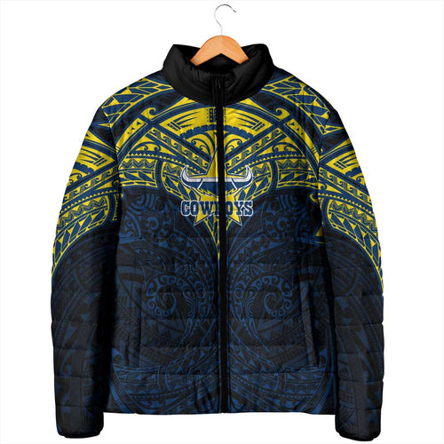 Personalized North Queensland Cowboys Padded Jacket Polynesian Tribal Pattern Style