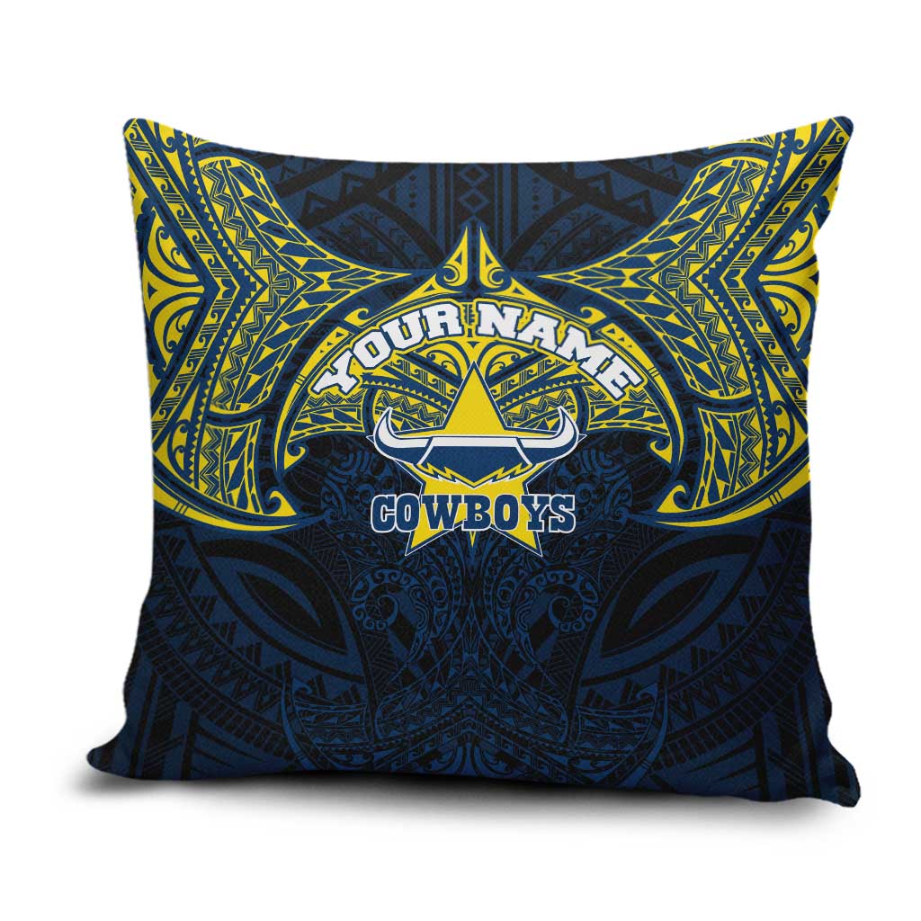 Personalized North Queensland Cowboys Pillow Cover Polynesian Tribal Pattern Style