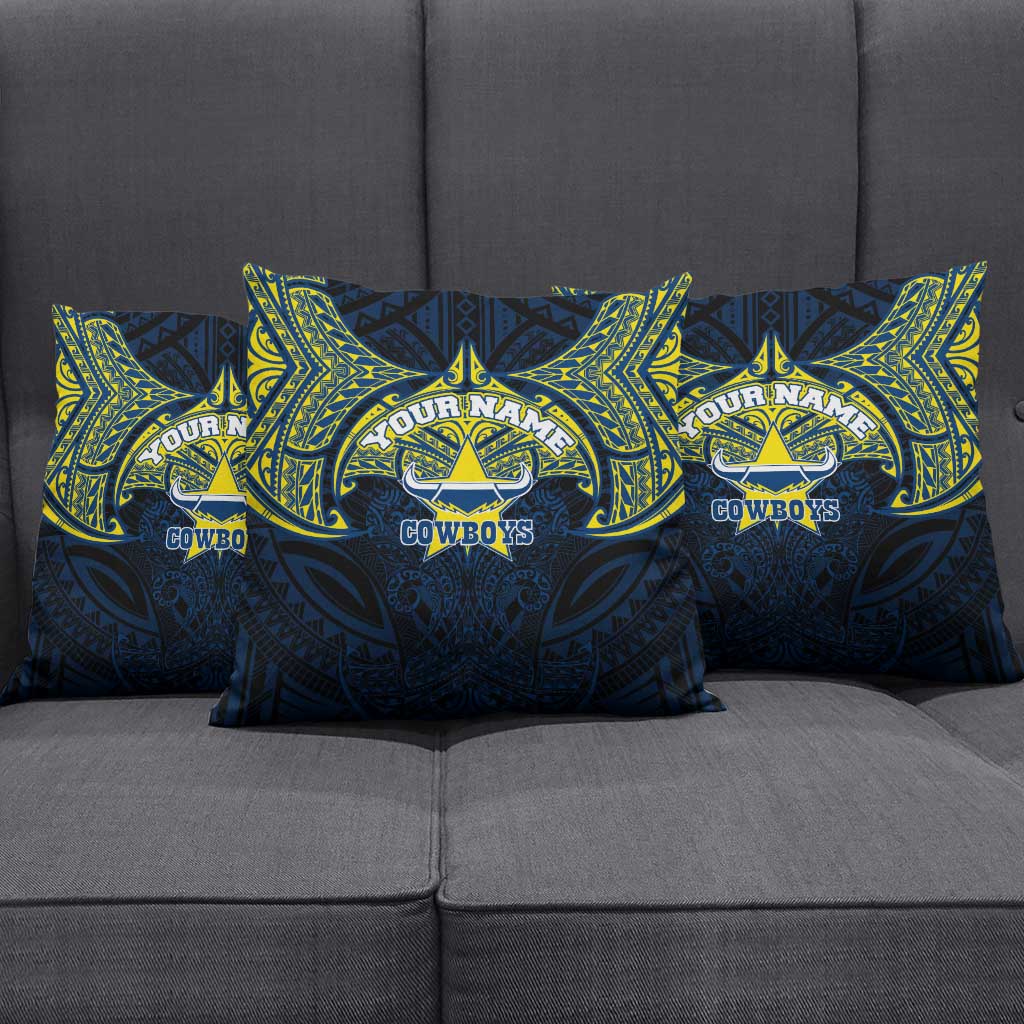 Personalized North Queensland Cowboys Pillow Cover Polynesian Tribal Pattern Style