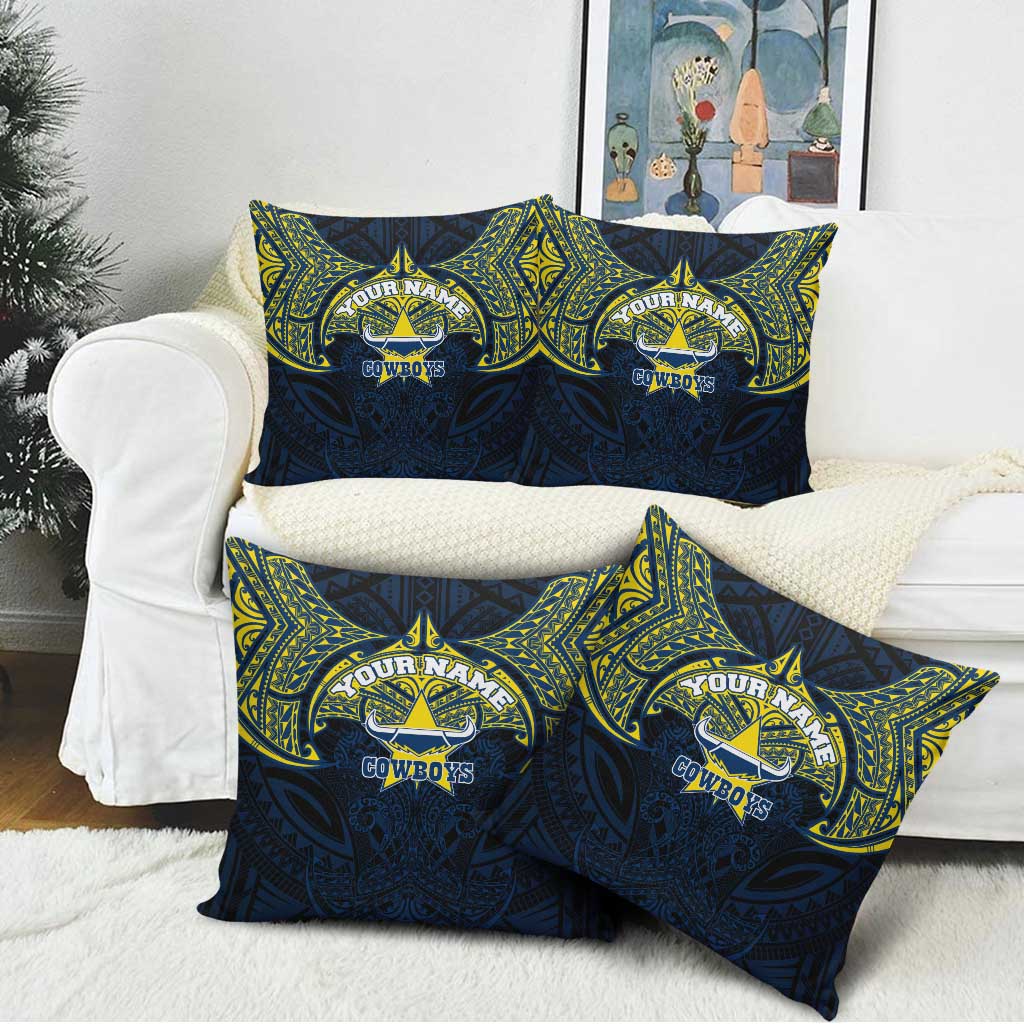 Personalized North Queensland Cowboys Pillow Cover Polynesian Tribal Pattern Style
