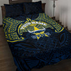 Personalized North Queensland Cowboys Quilt Bed Set Polynesian Tribal Pattern Style