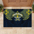 Personalized North Queensland Cowboys Rubber Doormat Polynesian Tribal Pattern Style