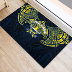 Personalized North Queensland Cowboys Rubber Doormat Polynesian Tribal Pattern Style