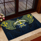 Personalized North Queensland Cowboys Rubber Doormat Polynesian Tribal Pattern Style
