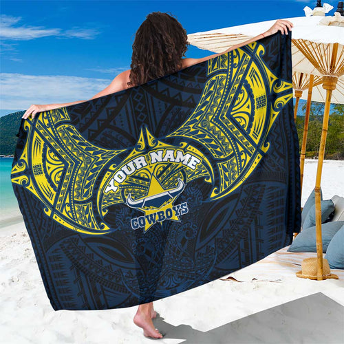 Personalized North Queensland Cowboys Sarong Polynesian Tribal Pattern Style