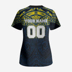 Personalized North Queensland Cowboys Scrub Top Polynesian Tribal Pattern Style