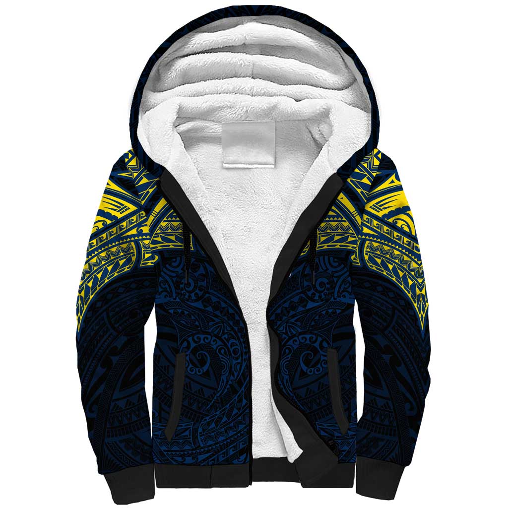 Personalized North Queensland Cowboys Sherpa Hoodie Polynesian Tribal Pattern Style