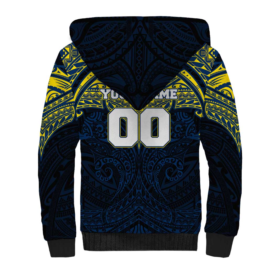 Personalized North Queensland Cowboys Sherpa Hoodie Polynesian Tribal Pattern Style