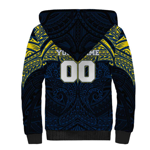 Personalized North Queensland Cowboys Sherpa Hoodie Polynesian Tribal Pattern Style