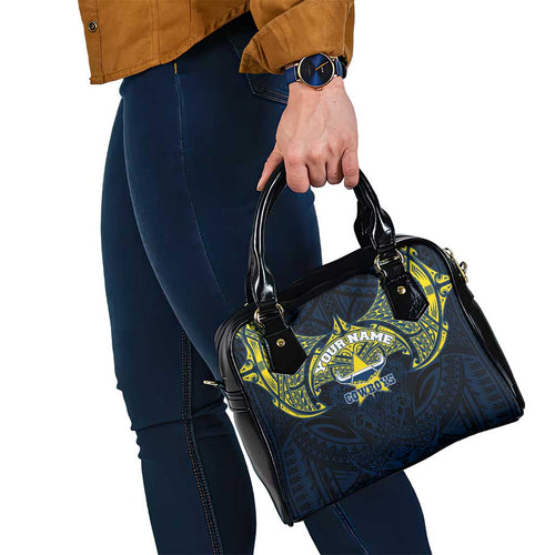 Personalized North Queensland Cowboys Shoulder Handbag Polynesian Tribal Pattern Style
