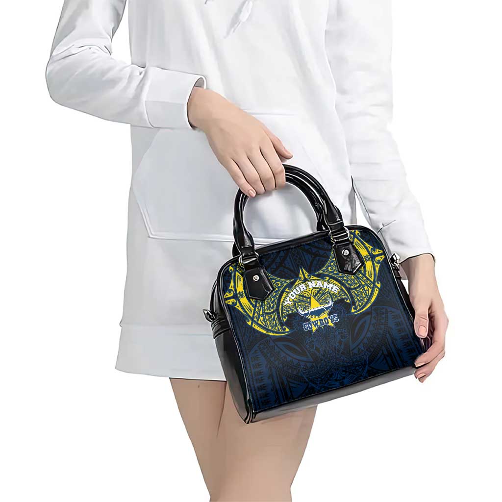 Personalized North Queensland Cowboys Shoulder Handbag Polynesian Tribal Pattern Style