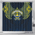 Personalized North Queensland Cowboys Shower Curtain Polynesian Tribal Pattern Style