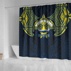 Personalized North Queensland Cowboys Shower Curtain Polynesian Tribal Pattern Style