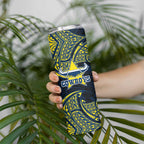 Personalized North Queensland Cowboys Skinny Tumbler Polynesian Tribal Pattern Style