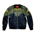 Personalized North Queensland Cowboys Sleeve Zip Bomber Jacket Polynesian Tribal Pattern Style