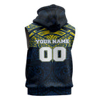 Personalized North Queensland Cowboys Sleeveless Hoodie Polynesian Tribal Pattern Style