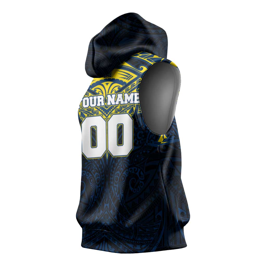 Personalized North Queensland Cowboys Sleeveless Hoodie Polynesian Tribal Pattern Style