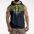 Personalized North Queensland Cowboys Sleeveless Hoodie Polynesian Tribal Pattern Style