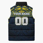 Personalized North Queensland Cowboys Sleeveless Puffer Jacket Polynesian Tribal Pattern Style