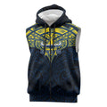Personalized North Queensland Cowboys Sleeveless Zip Hoodie Polynesian Tribal Pattern Style