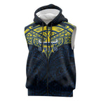 Personalized North Queensland Cowboys Sleeveless Zip Hoodie Polynesian Tribal Pattern Style