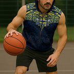 Personalized North Queensland Cowboys Sleeveless Zip Hoodie Polynesian Tribal Pattern Style