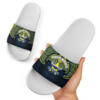 Personalized North Queensland Cowboys Slide Sandals Polynesian Tribal Pattern Style