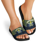 Personalized North Queensland Cowboys Slide Sandals Polynesian Tribal Pattern Style