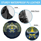 Personalized North Queensland Cowboys Spare Tire Cover Polynesian Tribal Pattern Style
