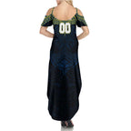 Personalized North Queensland Cowboys Summer Maxi Dress Polynesian Tribal Pattern Style