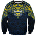 Personalized North Queensland Cowboys Sweatshirt Polynesian Tribal Pattern Style