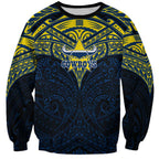 Personalized North Queensland Cowboys Sweatshirt Polynesian Tribal Pattern Style