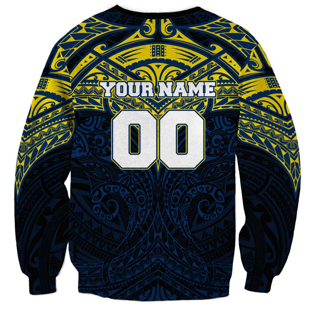 Personalized North Queensland Cowboys Sweatshirt Polynesian Tribal Pattern Style
