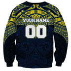 Personalized North Queensland Cowboys Sweatshirt Polynesian Tribal Pattern Style