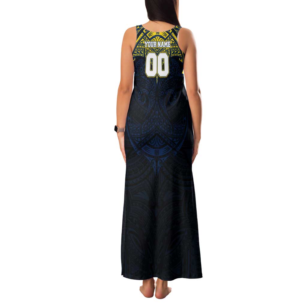 Personalized North Queensland Cowboys Tank Maxi Dress Polynesian Tribal Pattern Style