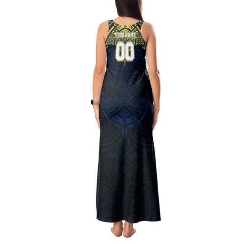 Personalized North Queensland Cowboys Tank Maxi Dress Polynesian Tribal Pattern Style