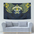 Personalized North Queensland Cowboys Tapestry Polynesian Tribal Pattern Style