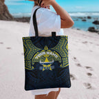 Personalized North Queensland Cowboys Tote Bag Polynesian Tribal Pattern Style