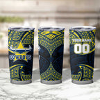 Personalized North Queensland Cowboys Tumbler Cup Polynesian Tribal Pattern Style