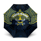 Personalized North Queensland Cowboys Umbrella Polynesian Tribal Pattern Style