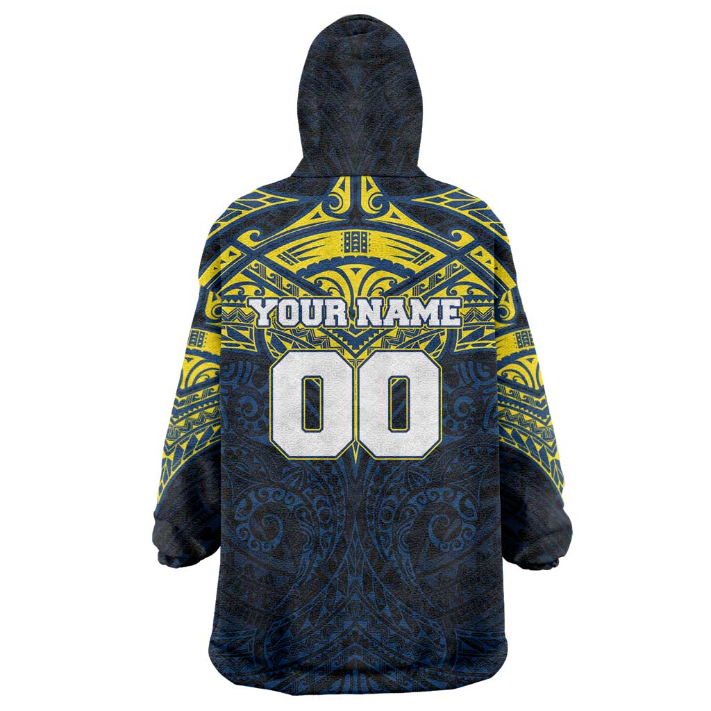 Personalized North Queensland Cowboys Wearable Blanket Hoodie Polynesian Tribal Pattern Style