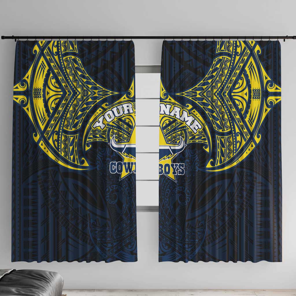 Personalized North Queensland Cowboys Window Curtain Polynesian Tribal Pattern Style