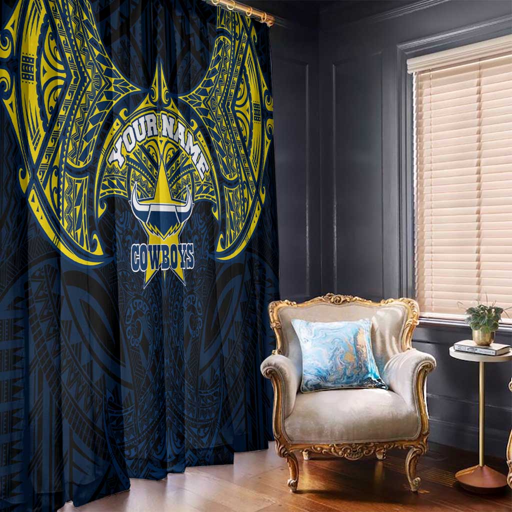 Personalized North Queensland Cowboys Window Curtain Polynesian Tribal Pattern Style