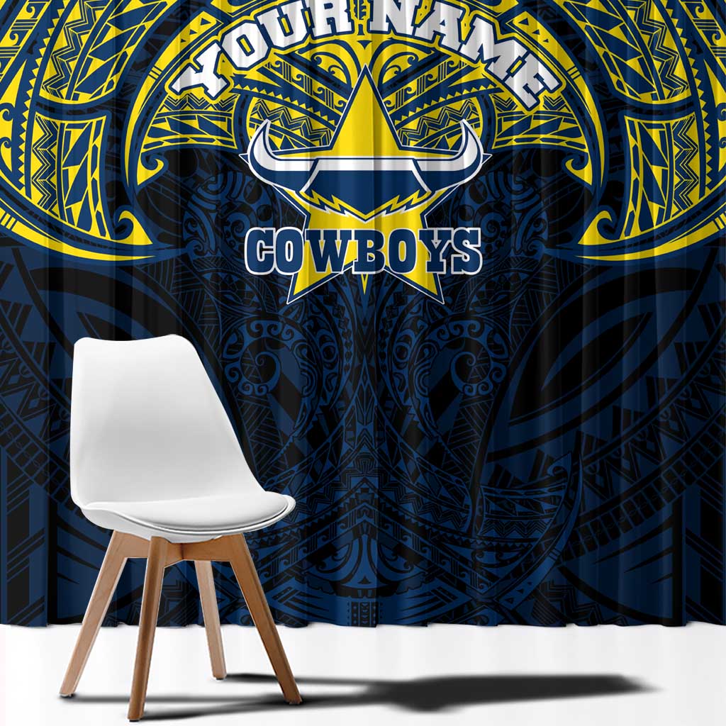 Personalized North Queensland Cowboys Window Curtain Polynesian Tribal Pattern Style