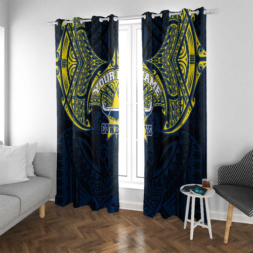 Personalized North Queensland Cowboys Window Curtain Polynesian Tribal Pattern Style