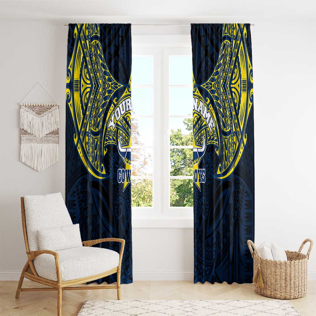 Personalized North Queensland Cowboys Window Curtain Polynesian Tribal Pattern Style