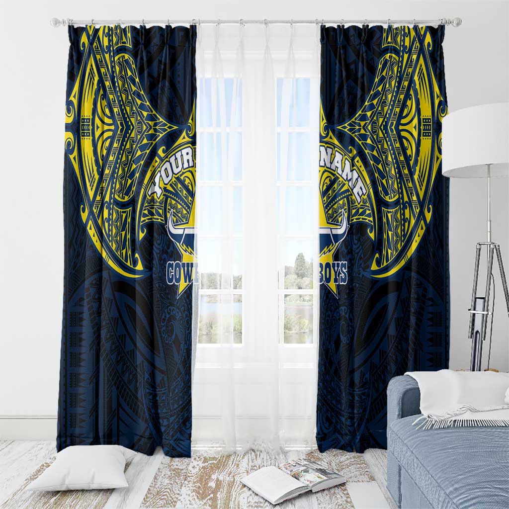 Personalized North Queensland Cowboys Window Curtain Polynesian Tribal Pattern Style